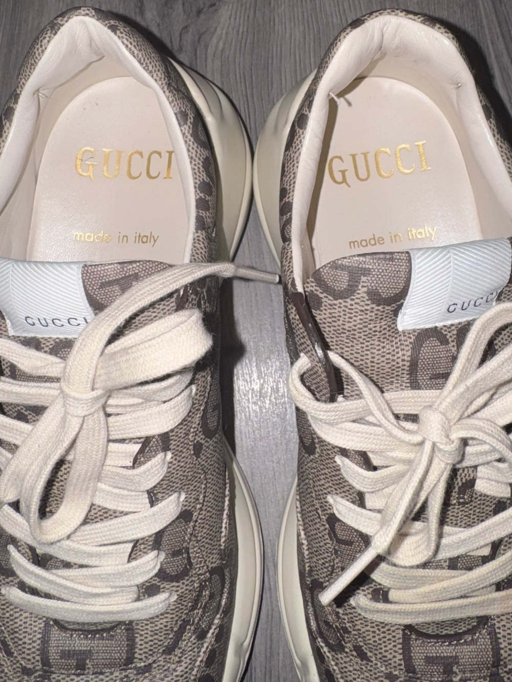 Gucci 100 Rhython monogram GG sneakers beige - Picture 7 of 8